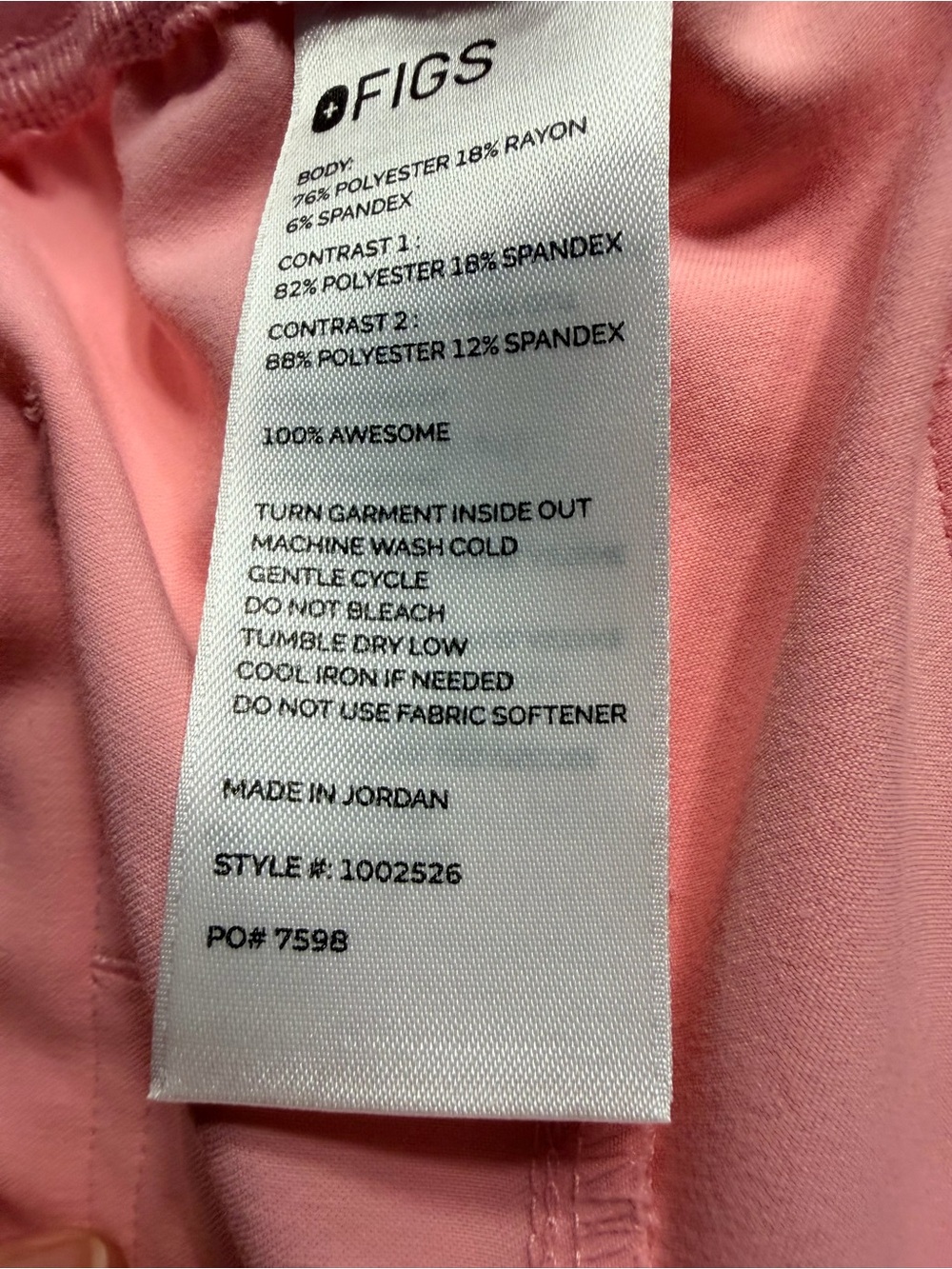 Figs Women’s Fight Club Pink Scrub Top and Jogger Set - Picture 9 of 11